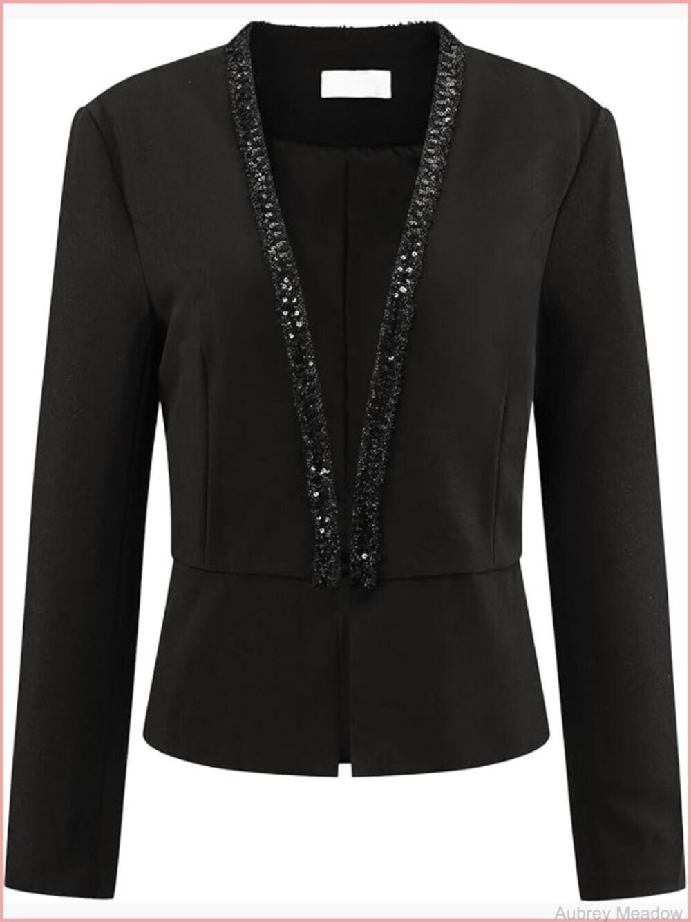 Formal Short Blazer Long Sleeve Open Front Cardigan Jacket